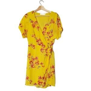 All In Favor | Simone Floral Wrap Front Minidress Dress